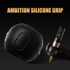 Ambition grip cover outside texture close-up, non-slip surface for steady tattooing