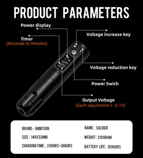 Ambition Soldier coreless motor for smooth power and minimal heat