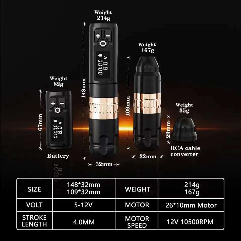 Ambition wireless tattoo pen kit ready for pro and beginner practice sessions