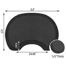 Beveled edge detail on AMCOMFY mat blends with floor for safety.