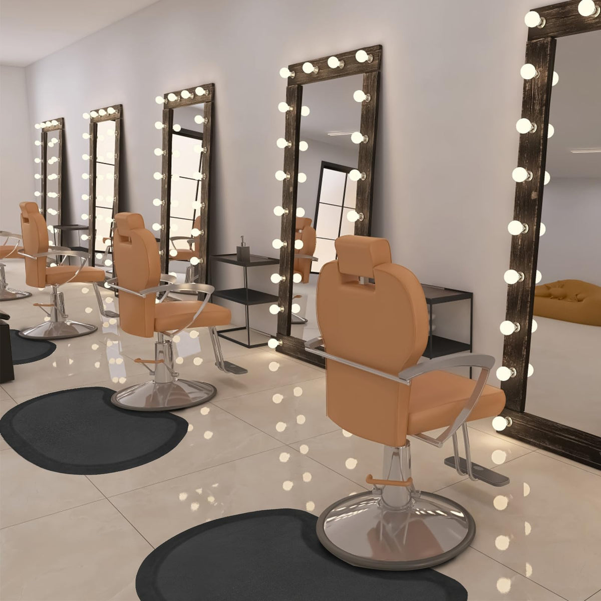 Spacious AMCOMFY salon mat supports comfortable movement during long appointments.