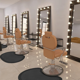 Spacious AMCOMFY salon mat supports comfortable movement during long appointments.