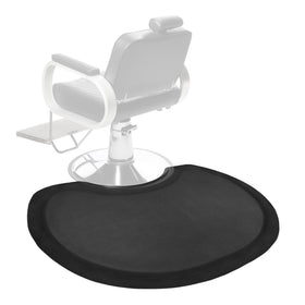 AMCOMFY semi-circle salon mat top view showing ample standing space for stylists.