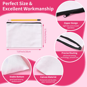 AMDAILY canvas makeup bags with black zipper for organized cosmetics during travel.