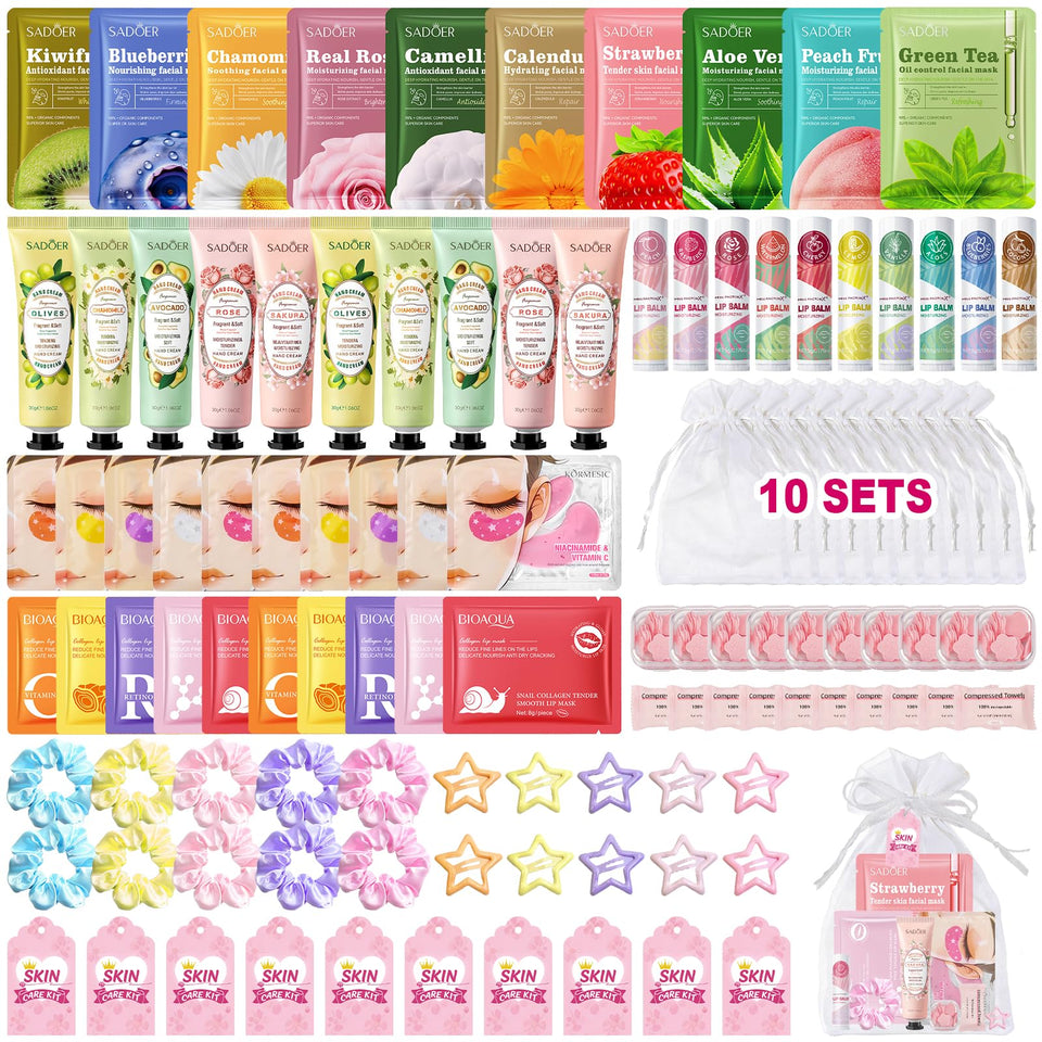 Amdele 110 PCS spa party kit: vibrant sleepover favors for girls.