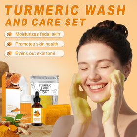 Amdele Turmeric Soap Bar on foaming net delivering long-lasting nourishment.