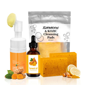 Amdele Turmeric Wash Care bottle with foaming cleanser, rich lather for cleansing.