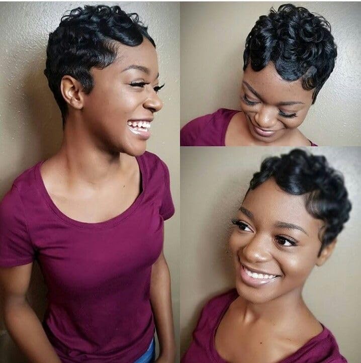 Amecire finger-wave wig daily use demonstrates lightweight comfort during activities.