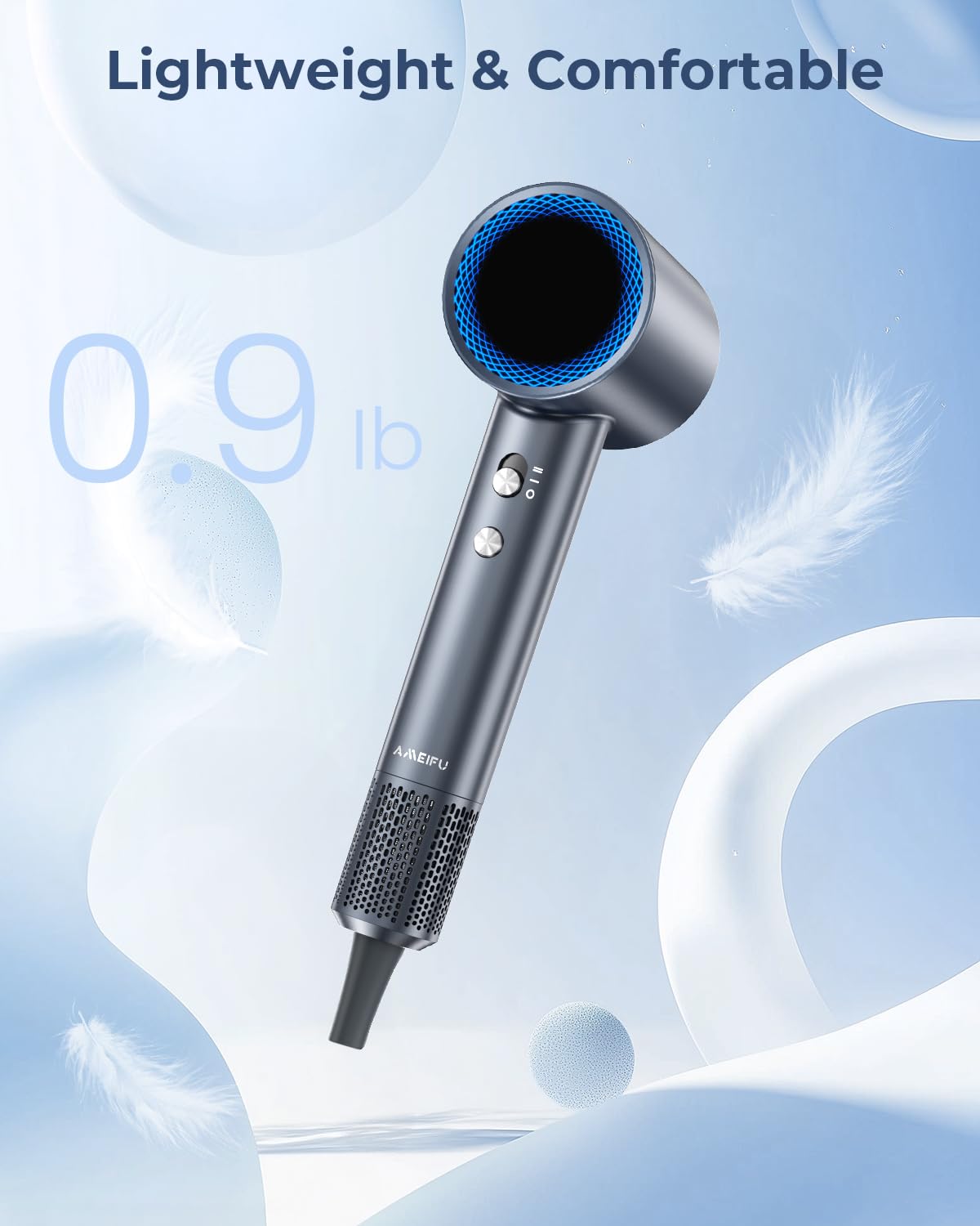 AMEIFU hair dryer quiet design minimizes noise during styling.
