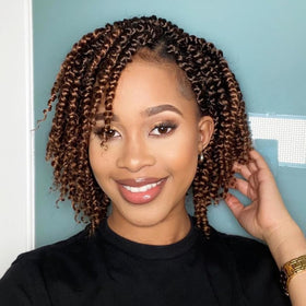 AMELI Passion Twist crochet hair pre-looped 8inch closeup shows soft texture.