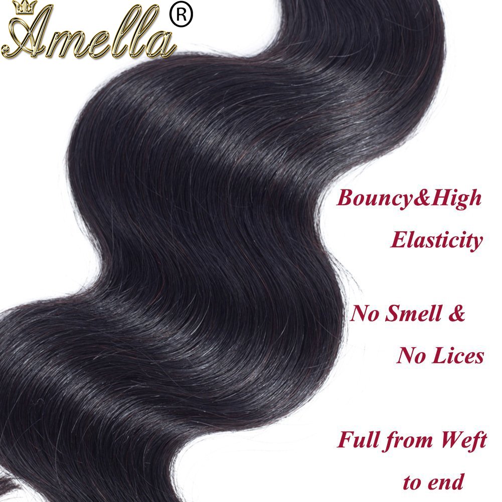 Amella Hair body wave styling demo with straightened finish look.