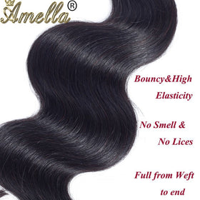 Amella Hair body wave styling demo with straightened finish look.