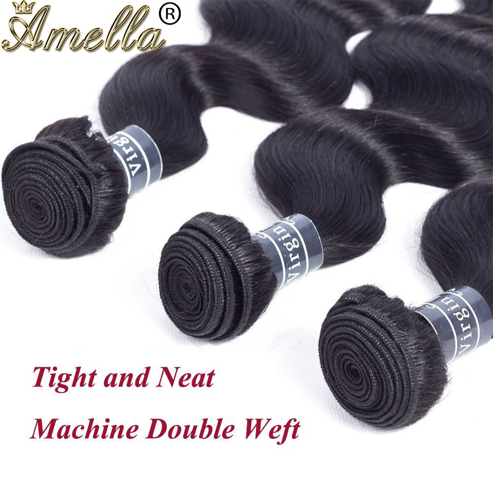 Amella Hair double-machine-weft closeup shows durable, tangle-free construction.