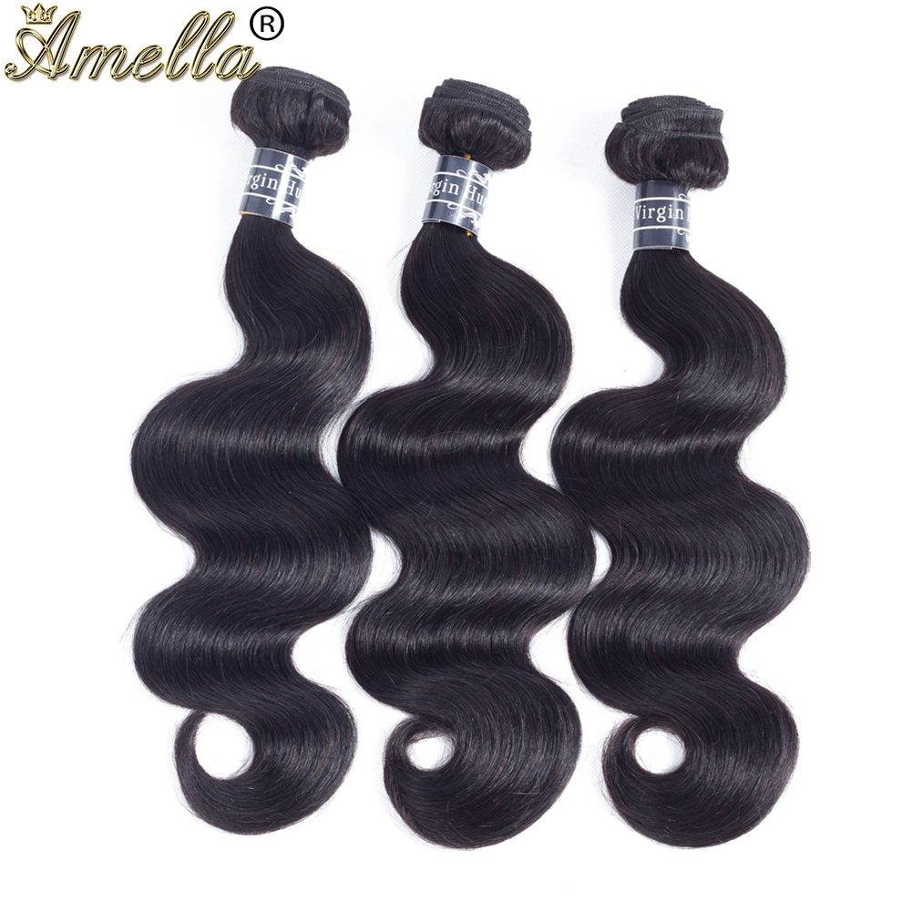 Amella Hair 18-inch Brazilian body wave bundle delivers comfortable length and movement.