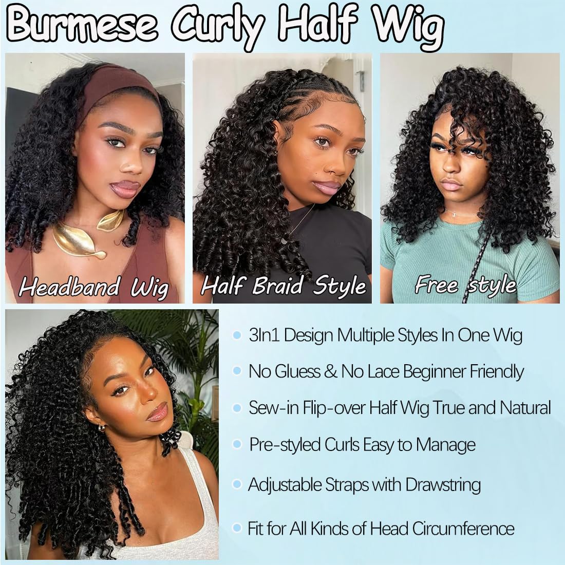 Amella Burmese curly hair range offers versatile lengths from 12 to 28 inches