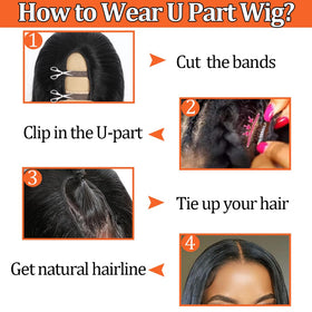 Amella U Part Bob Wig 150-density Brazilian Remy hair for natural fullness