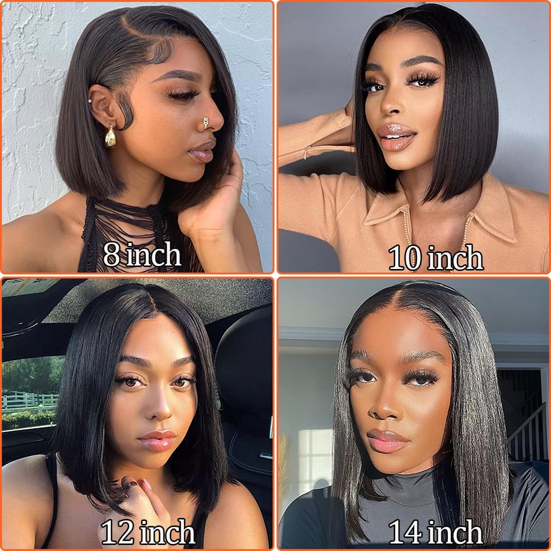 Amella U Part Bob Wig natural-looking hairline close-up