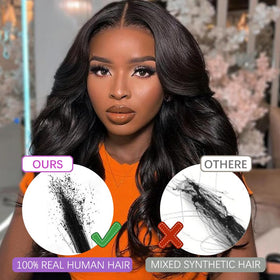 Amella U Part wig with four clips and back strap for stable fit