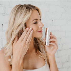 American Biotech Labs SilverSol serum closeup shows shimmering solution for radiant, hydrated skin
