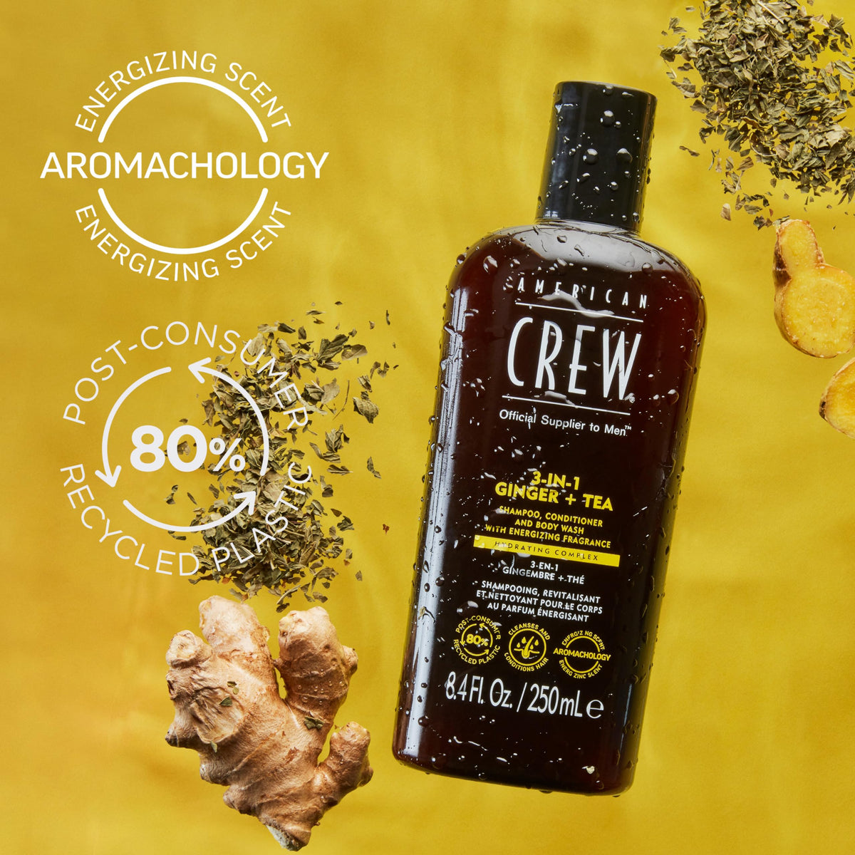 AMERICAN CREW 3-in-1 Ginger & Tea shower-scene for hair and body