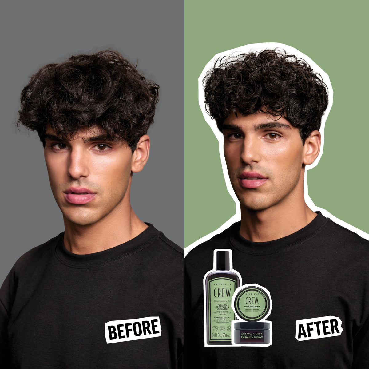 American Crew curly hair wash illustrates scalp balance for healthier roots.