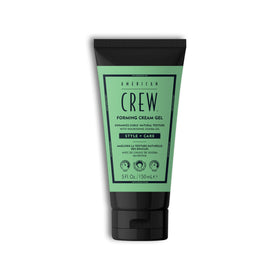 American Crew Forming Cream Gel bottle demonstrating flexible curl definition and frizz protection