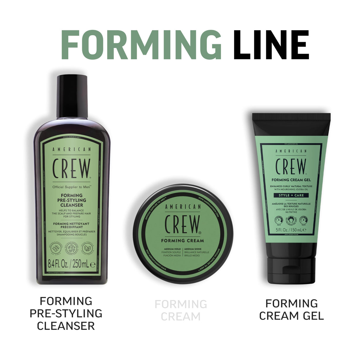 Hands applying Forming Cream Gel to create textured curls with lightweight hold