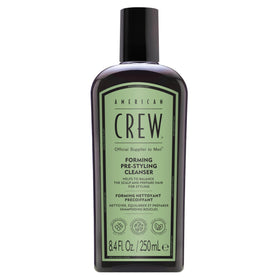 American Crew Forming Cream Shampoo bottle shows a hydrating formula for curly hair.