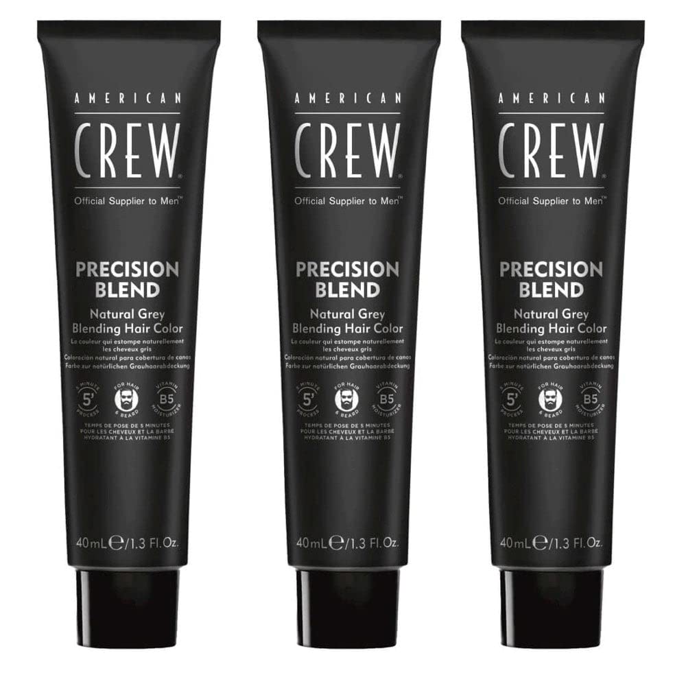 American Crew gray hair color Medium Ash packaging displays the bottle for easy use.