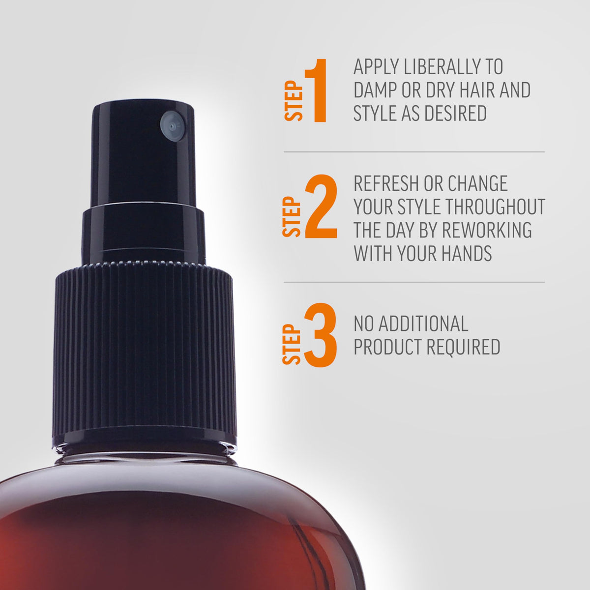 Dry-hair application with American Crew Hair Spray for quick refresh.