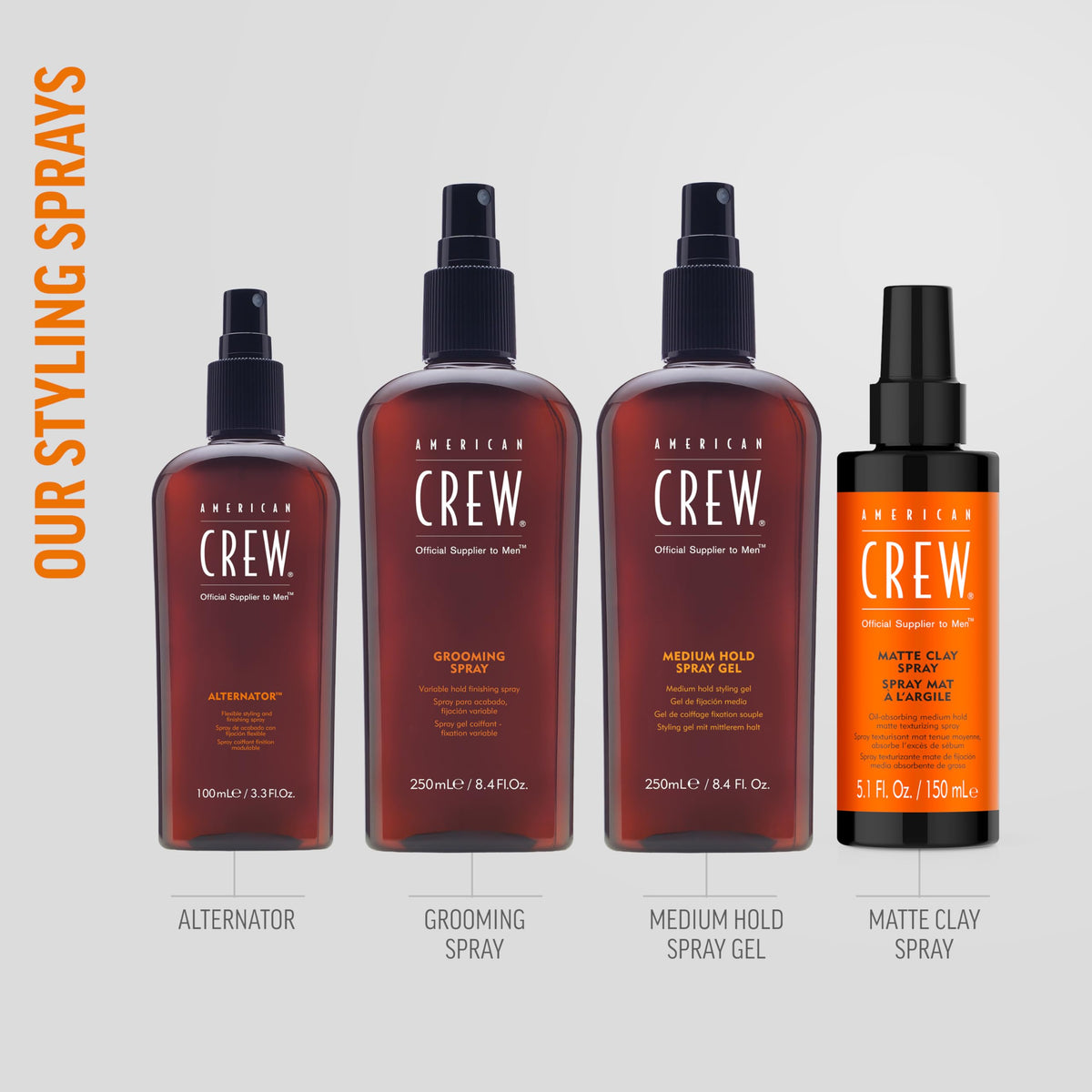 Natural finish without stiffness courtesy of American Crew Hair Spray.