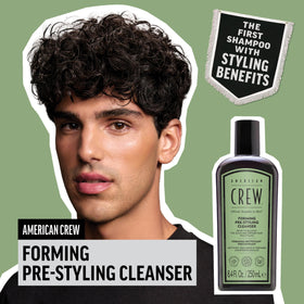 American Crew pre-styler cleanser lather demonstrates gentle cleansing for textured hair.