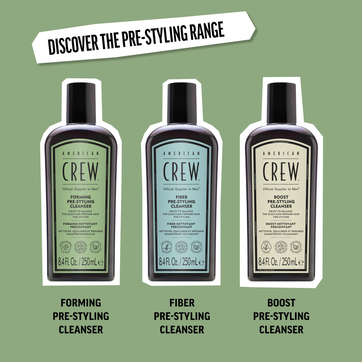 American Crew styling prep scene emphasizes ready-to-style curls.