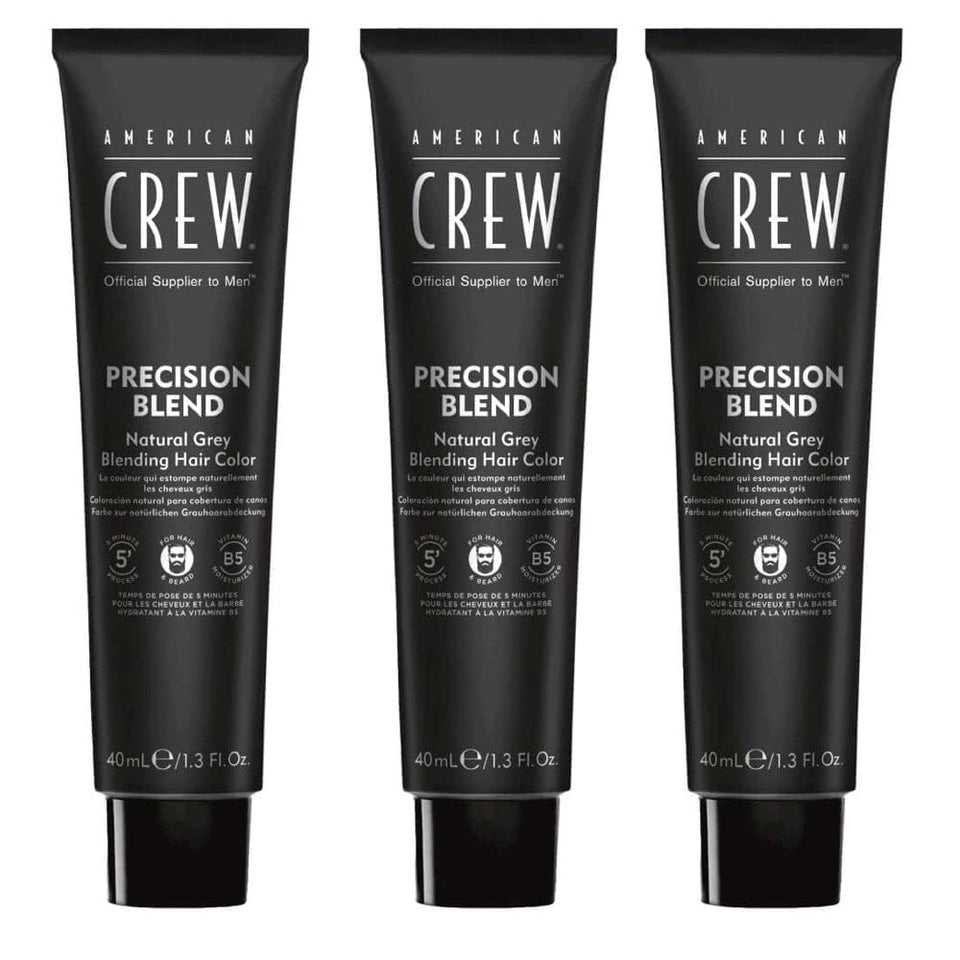 American Crew temporary hair color (dark) bottle pour for natural gray coverage.