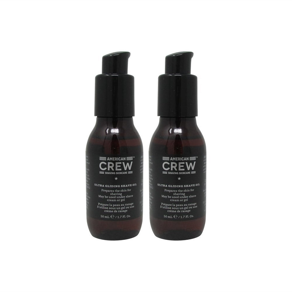 AMERICAN CREW Ultra Gliding Shave Oil 2-pack bottle for smooth shaves and skin protection