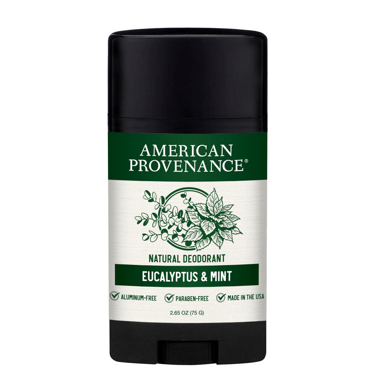 American Provenance deodorant pack featuring eucalyptus mint for all-day freshness.