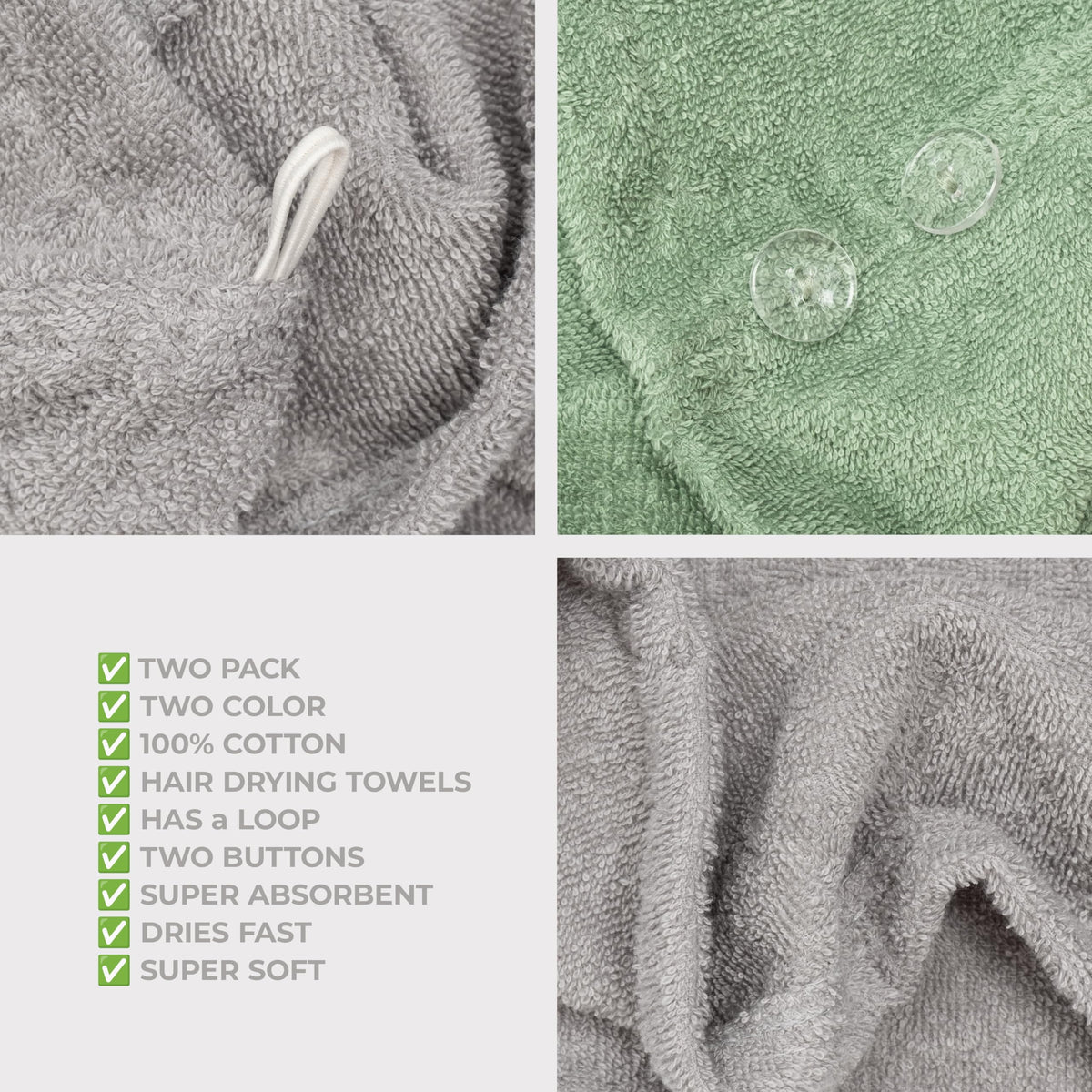 Absorbent cotton towel from American Soft Linen dries hair efficiently without frizz.