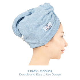 Cotton hair turban wrap designed for long curly hair protection
