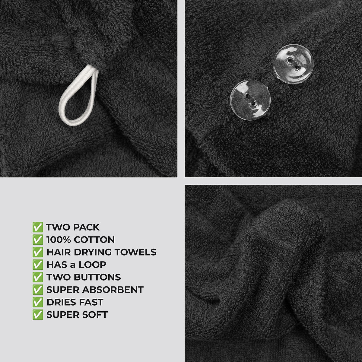 American Soft Linen 26 x 10 inch towel dries hair efficiently after shower