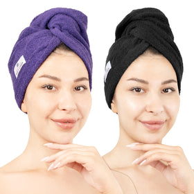 American Soft Linen hair towel front view highlighting soft cotton and absorbency.