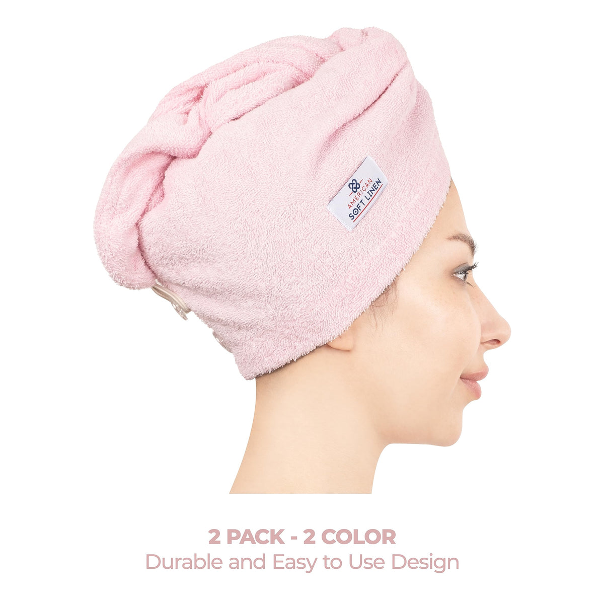 Towel wrap helps minimize frizz while drying hair