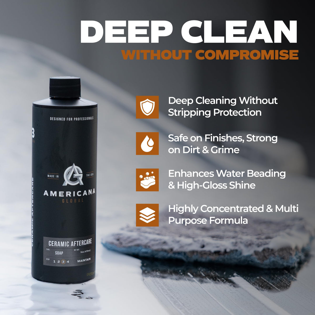 Hand wash application on a coated surface for routine maintenance.