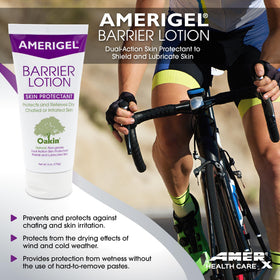 AMERIGEL Barrier Lotion 6oz jar back view shows invisible protective layer reducing friction