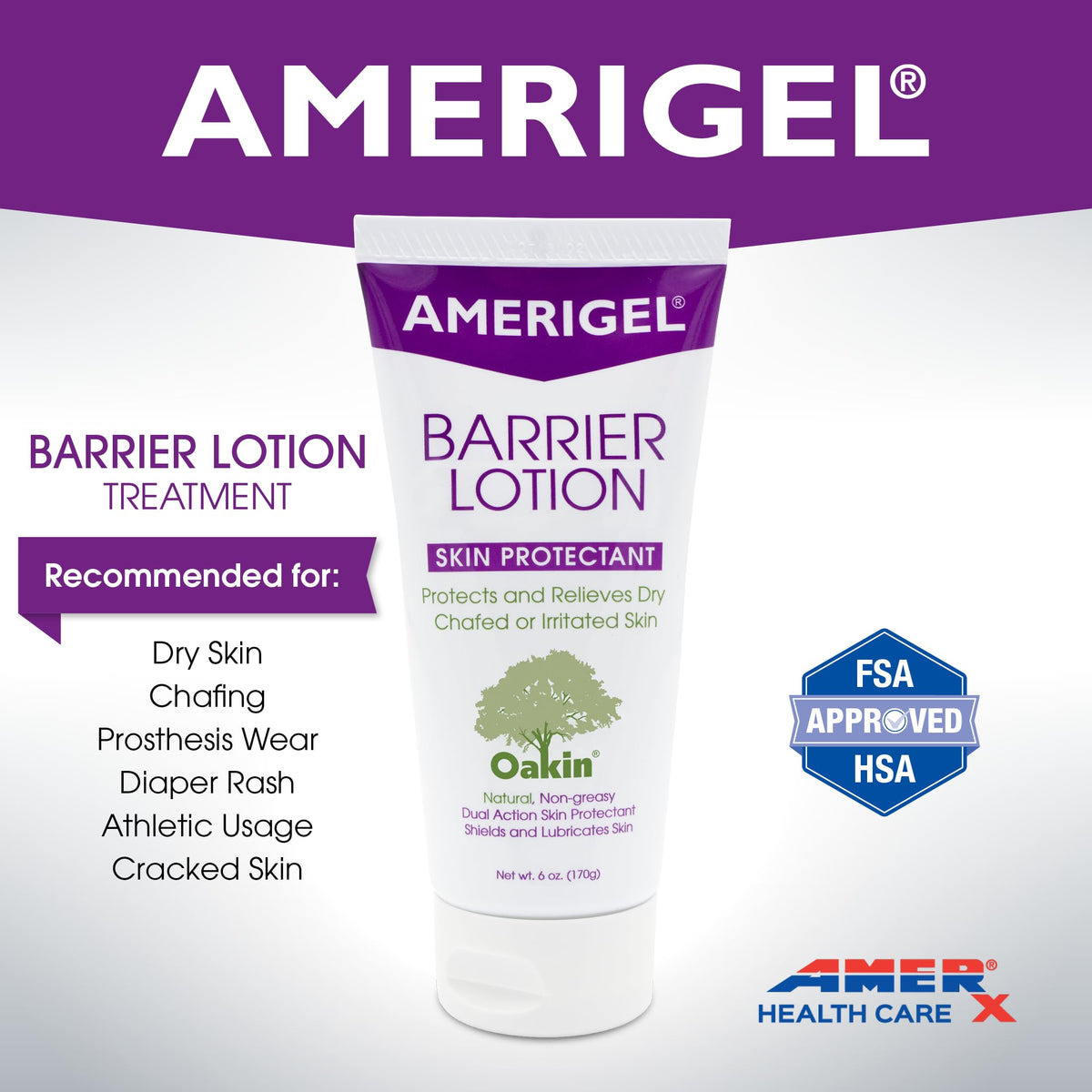 AMERIGEL Barrier Lotion application on skin demonstrates smooth, fast-drying coverage