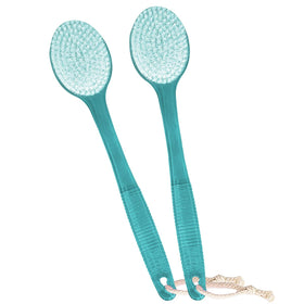 AmerWASH Plus back brush with 14-inch handle for easy reach back cleansing.