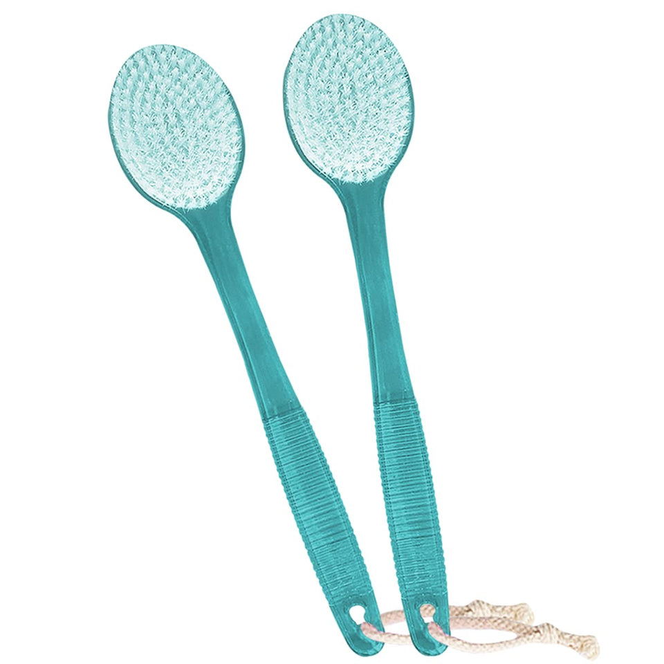 AmerWASH Plus back brush with 14-inch handle for easy reach back cleansing.