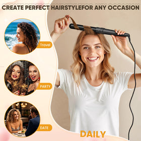 Amgcive dual voltage travel-ready curling wand for styling worldwide.