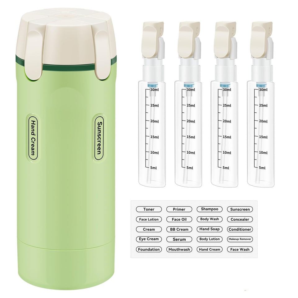 Amiarc 4-in-1 travel dispenser bottles with 30ml capacity ideal for carry-on packing.