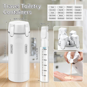 Amiarc 4-in-1 travel dispenser for conditioner with easy-to-read label.