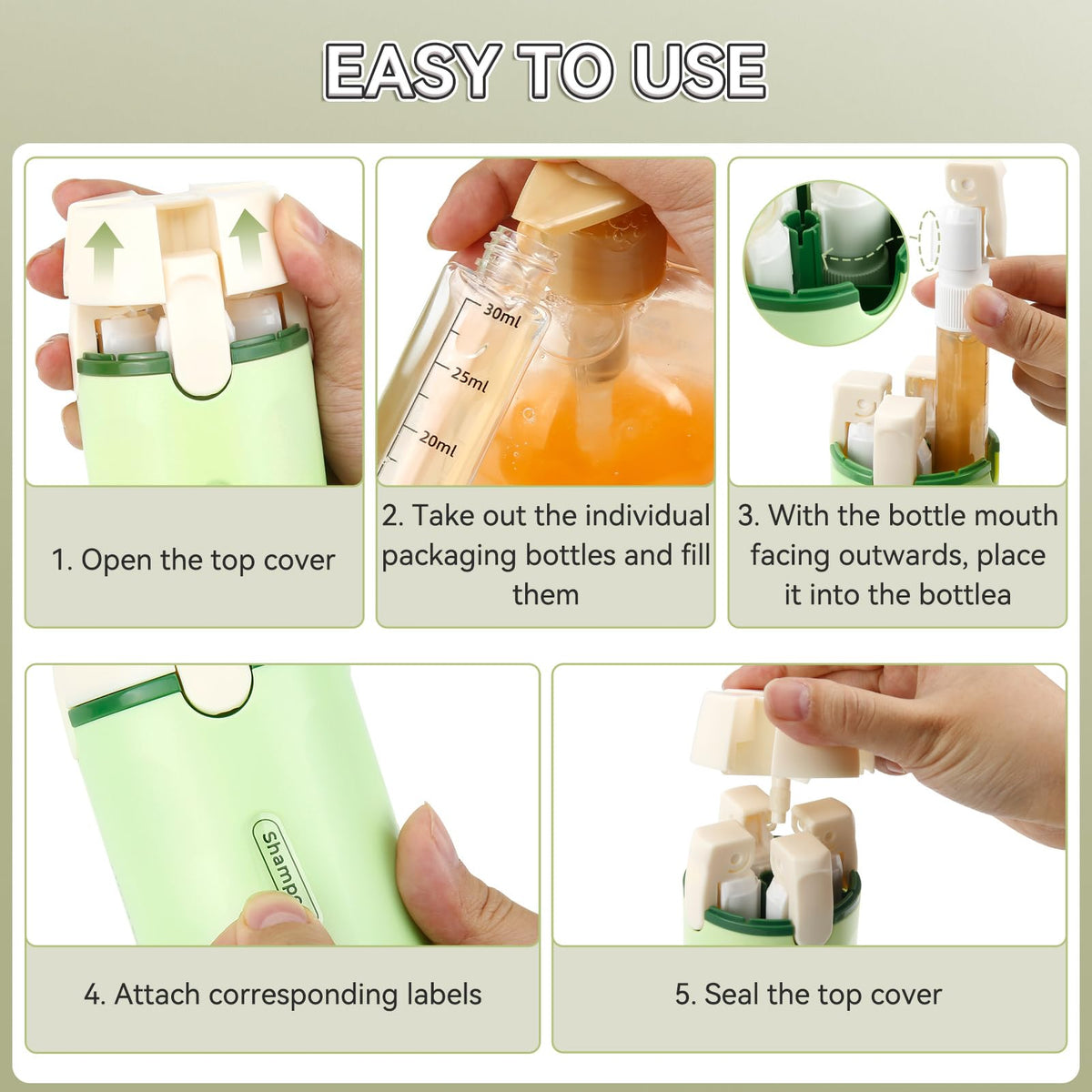 Amiarc bottles show clear measurement marks for easy filling and portion control.